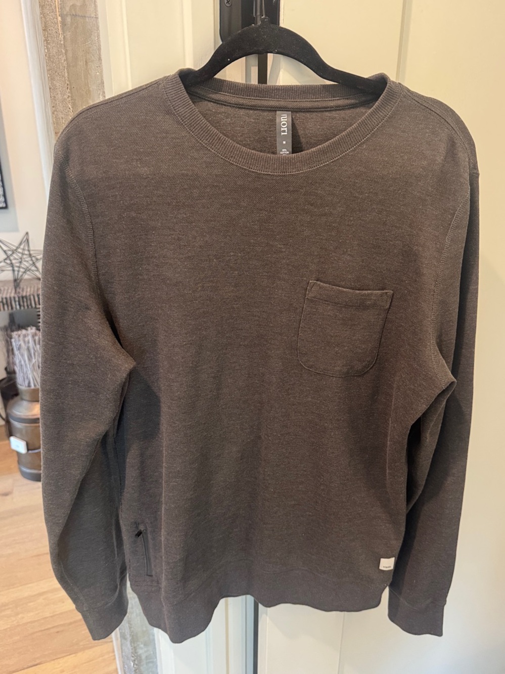 Vuori Men's Crewneck Sweater in Brown